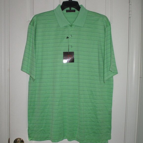 Divots Mens S/S Mint Green Mercerized Cotton Golf Polo Shirt NWT - Size Large* - Picture 1 of 3